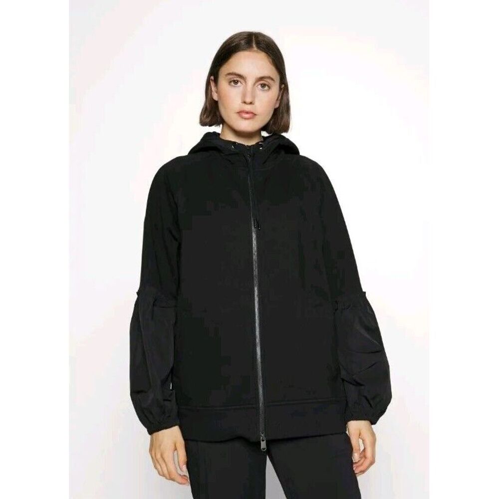 Athleta Womens On My Way Triumph Puff Sleeve‎ Full Zip Jacket Size XS Black